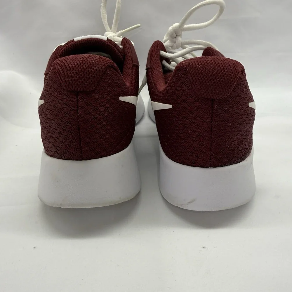 Nike Tanjun Team Burgandy White Womens Size 8.5 Walking Running Shoes Sneakers